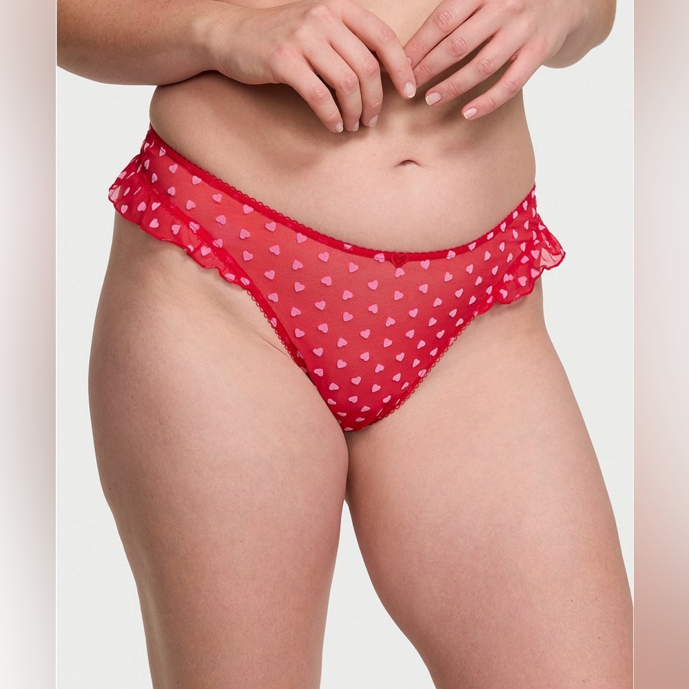 NEW Victoria’s Secret Red High-Leg Scoop Thong Panty